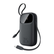 POWER BANK Baseus Qpow3, 10000mAh, 22.5W, 1 x USB, cablu integrat USB Type-C, cablu integrat Iphone Lightning, negru, 