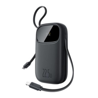 POWER BANK Baseus Qpow3, 10000mAh, 22.5W, 1 x USB, cablu integrat USB Type-C, cablu integrat Iphone Lightning, negru, POWER BANK Baseus Qpow3, 10000mAh, 22.5W, 1 x USB, cablu integrat USB Type-C, cablu integrat Iphone Lightning, negru,