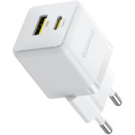 INCARCATOR retea Baseus Palm, Quick Charge 30W, 1 x USB Type-C, 1 x USB, alb 