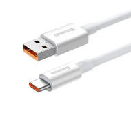 CABLU alimentare si date Baseus Superior, Fast Charging Data Cable pt. smartphone, USB la USB Type-C 100W, braided, 0.25m, alb 