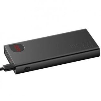 POWER BANK Baseus Adaman Metal, 20000mAh, PD 3.0 + QC 3.0 22.5W, 2 x USB; 1 x USB Type-C, digital display pt. status baterie, total 3A, negru, 