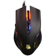 MOUSE A4tech, gaming, cu fir, USB, optic, 3200 dpi, butoane/scroll 8/1, iluminare, butoane programabile, negru, 