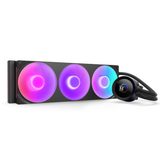 Cooler Lichid NZXT Kraken Plus 360 RGB, AIO 360mm, pompa cu ecran LCD, Intel/ AMD, Negru 
