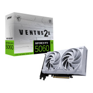 MSI Video Card NVIDIA GeForce RTX 5060 8G VENTUS 2X OC WHITE, 8GB GDDR7,128-bit, PCIe 5.0(x8), 3xDP, HDMI, RAY TRACING, Dual Fan, 8-pin PCIe, 3Y 