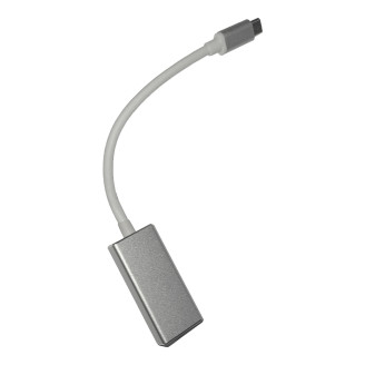 CABLU video SPACER, adaptor USB 3.1 Type-C (T) la DisplayPort (M), 15cm, rezolutie maxima 4K UHD (3840 x 2160) la 60 Hz, silver 