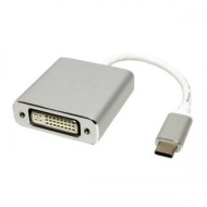 CABLU video SPACER, adaptor USB Type-C (T) la DVI-I DL (M), 15cm, rezolutie maxima 4K UHD (3840 x 2160) la 30 Hz, silver, 