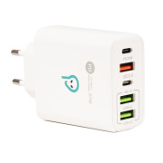 ALIMENTATOR retea SPACER Quick Charge 37W, 1 x USB Type-C 20W + 1 x USB QC 3.0 18W, 2 x USB 2.4A + 1 x USB Type-C 2.4A ALIMENTATOR retea SPACER Quick Charge 37W, 1 x USB Type-C 20W + 1 x USB QC 3.0 18W, 2 x USB 2.4A + 1 x USB Type-C 2.4A