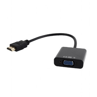 CABLU video SPACER, HDMI (T) la VGA (M), 15cm, rezolutie maxima Full HD (1920 x 1080) la 60Hz, converteste semnal digital HDMI in analog VGA, negru, 