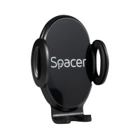 SUPORT auto SPACER pt. SmartPhone, fixare in ventilatie prin CLIPS, prindere laterala, rotire 360 grade, negru, 