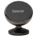 SUPORT auto magnetic SPACER pt. SmartPhone, Metalic,fixare prin adeziv, Magnetic, 4 SuperMagneti N50, rotire 360 grade, negru, 