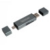 CARD READER extern SPACER, 4 in 1, interfata USB 2.0, USB Type C, citeste/scrie: SD, micro SD; extraconectori mama USB si Type-C, aluminiu, 
