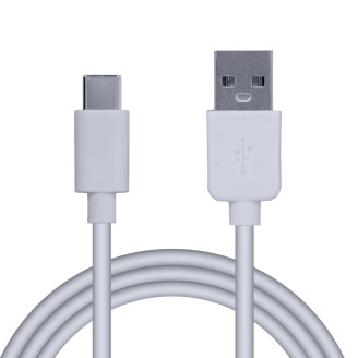CABLU alimentare si date SPACER, pt. smartphone, USB 2.0 (T) la Type-C (T), PVC,2.1A, bulk, 0.5m, alb, 