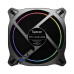 VENTILATOR SPACER PC 120x120x25 mm ARGB light diferite setari ale jocului de culori, posibilitate conectare fan hub, Hydraulic Bearing, conector 3/4-pin, black, 
