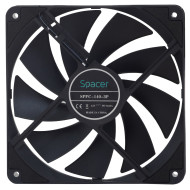 VENTILATOR SPACER PC 140x140x25 mm, Hydraulic Bearing, 67.6CFM, conector 3-pin, no LED,  black 