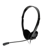 CASTI  Spacer, cu fir, standard, utilizare multimedia, call center, microfon pe brat, conectare prin Jack 3.5 mm x 2, negru, 