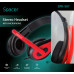 CASTI  Spacer, cu fir, standard, utilizare multimedia, microfon pe brat, conectare prin Jack 3.5 mm x 2, negru / rosu, SPK-507, (timbru verde 0.8 lei)