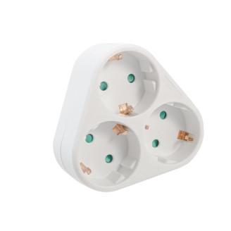Triplu Stecher SPACER, Schuko, max 3500W, 16A, protectie copii, 3 prize Schuko, 1 stecher Schuko, Triplu Stecher SPACER, Schuko, max 3500W, 16A, protectie copii, 3 prize Schuko, 1 stecher Schuko,