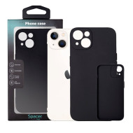Husa Iphone 13 Spacer, grosime 2mm, material flexibil silicon + interior cu microfibra, negru Husa Iphone 13 Spacer, grosime 2mm, material flexibil silicon + interior cu microfibra, negru