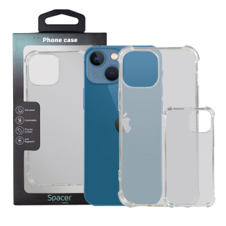 Husa Iphone 13 Mini Spacer, transparenta, grosime 1.5mm, protectie suplimentara antisoc la colturi, material flexibil TPU 