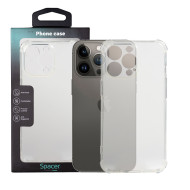 Husa Iphone 13 Pro Spacer, transparenta, 1.5mm grosime, protectie suplimentara antisoc la colturi, material flexibil TPU 