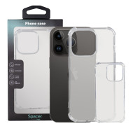 Husa Iphone 14 Pro Spacer, grosime 1.5mm, protectie suplimentara antisoc la colturi, material flexibil TPU, transparenta 
