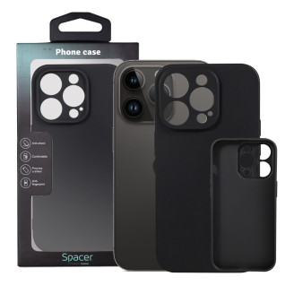 Husa Iphone 14 Pro Spacer, grosime 1.5mm, material flexibil TPU, negru 