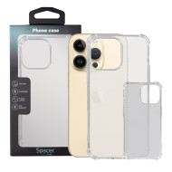 Husa Iphone 14 Pro Max Spacer, grosime 1.5mm, protectie suplimentara antisoc la colturi, material flexibil TPU, transparenta 