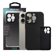 Husa Iphone 15 Pro Spacer, grosime 1.5mm, material flexibil TPU, negru Husa Iphone 15 Pro Spacer, grosime 1.5mm, material flexibil TPU, negru