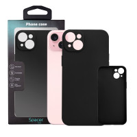 Husa Iphone 15 Plus Spacer, grosime 1.5mm, material flexibil TPU, negru 