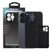 Husa Iphone 15 Pro Max Spacer, grosime 1.5mm, material flexibil TPU, negru 
