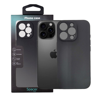 Husa Iphone 16 Pro Spacer, grosime 1.5mm, material flexibil TPU, negru Husa Iphone 16 Pro Spacer, grosime 1.5mm, material flexibil TPU, negru