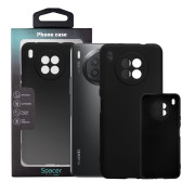 Husa Huawei telefon Nova 8i, negru, tip back cover, material flexibil silicon + interior cu microfibra, 