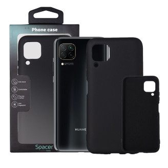 Husa Huawei telefon P 40 Lite, negru, tip back cover, material flexibil silicon + interior cu microfibra, 