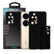 Husa Huawei telefon P 50 Pro, negru, tip back cover, material flexibil silicon + interior cu microfibra, 