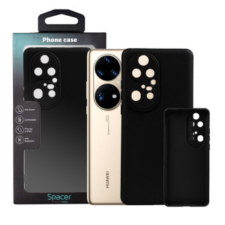 Husa Huawei telefon P 50 Pro, negru, tip back cover, material flexibil TPU, 