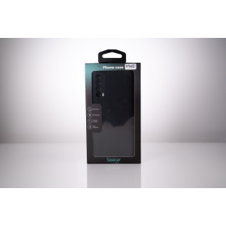 Husa Huawei telefon P Smart, negru, tip back cover, material flexibil silicon + interior cu microfibra, 