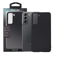 Husa Samsung Galaxy S21 Spacer, negru, grosime 1.5mm, material flexibil TPU 