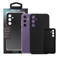 Husa Samsung Galaxy S23 FE Spacer, negru, grosime 1.5mm, material flexibil TPU 