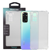 Husa Xiaomi Redmi Note 11 Spacer, transparenta,  grosime 1.5mm, protectie suplimentara antisoc la colturi, material flexibil TPU 