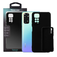 Husa Xiaomi Redmi Note 11 Spacer, negru, grosime 2mm, material flexibil silicon + interior cu microfibra 
