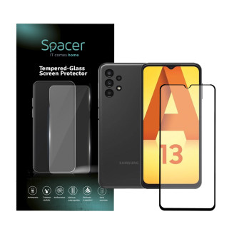 FOLIE STICLA Spacer pentru Samsung Galaxy A13, grosime 0.3mm, acoperire totala ecran, strat special anti-ulei si anti-amprenta, Tempered Glass, sticla 9D, duritate 9H FOLIE STICLA Spacer pentru Samsung Galaxy A13, grosime 0.3mm, acoperire totala ecran, strat special anti-ulei si anti-amprenta, Tempered Glass, sticla 9D, duritate 9H
