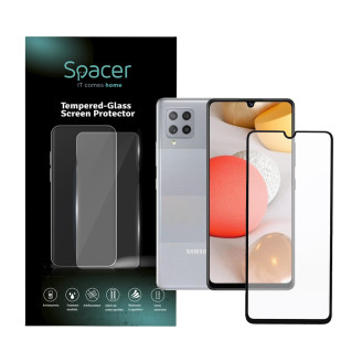 FOLIE STICLA  Spacer pentru Samsung Galaxy A42, grosime 0.3mm, acoperire totala ecran, strat special anti-ulei si anti-amprenta, Tempered Glass, sticla 9D, duritate 9H 