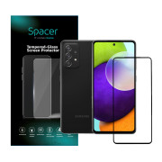 FOLIE STICLA  Spacer pentru Samsung Galaxy A52S, grosime 0.3mm, acoperire totala ecran, strat special anti-ulei si anti-amprenta, Tempered Glass, sticla 9D, duritate 9H 