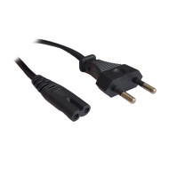 CABLU alimentare Spacer casetofon, 1.8m, intrare Euro plug, iesire C7, 6A, negru, 