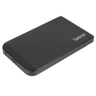 RACK extern SPACER, pt HDD/SSD, 2.5 inch, S-ATA, interfata PC USB 3.0, Husa piele sintetitca, aluminiu, negru, 