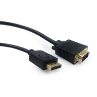 CABLU video Spacer, adaptor DisplayPort (T) la VGA (T), 1.8m, rezolutie maxima Full HD,1960x1024, 1080p, la 60Hz, negru, 