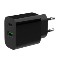 ALIMENTATOR retea 220V GEMBIRD, universal, 1 x USB-A QC3.0 + 1 x USB-C 3A , max. 20W PD, protectie: scurtcircuit, supraincarcare, supratensiune, supraincalzire, negru, 