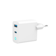 ALIMENTATOR retea 220V GEMBIRD, universal, 1 x USB Type-C D 65W, 1 x USB-A 3.0 QC 18W, indicator LED, tehnologie GaN, alb, ALIMENTATOR retea 220V GEMBIRD, universal, 1 x USB Type-C D 65W, 1 x USB-A 3.0 QC 18W, indicator LED, tehnologie GaN, alb,