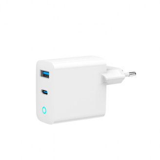 ALIMENTATOR retea 220V GEMBIRD, universal, 1 x USB Type-C D 65W, 1 x USB-A 3.0 QC 18W, indicator LED, tehnologie GaN, alb, ALIMENTATOR retea 220V GEMBIRD, universal, 1 x USB Type-C D 65W, 1 x USB-A 3.0 QC 18W, indicator LED, tehnologie GaN, alb,