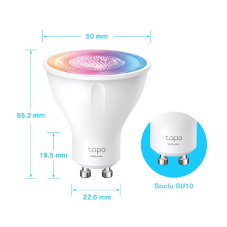 BEC LED wireless TP-LINK, 350lm, 2.9W, fasung GU10, temp culoare 2200K - 6500K,ctr prin smartph.cu apl.Tapo, ajustare auto a luminii in fct. de mom zilei BEC LED wireless TP-LINK, 350lm, 2.9W, fasung GU10, temp culoare 2200K - 6500K,ctr prin smartph.cu apl.Tapo, ajustare auto a luminii in fct. de mom zilei